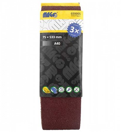 Brusný pás 75x533mm A40 - 3ks
