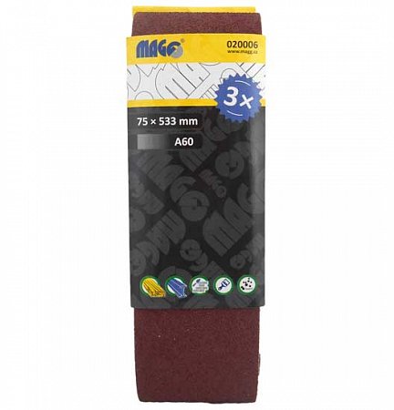 Brusný pás 75x533mm A60 - 3ks