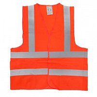 Výstražná vesta oranžová vel. XL- norma EN ISO 20471:2013