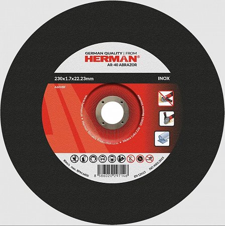 HERMAN řezný kotouč na nerez 230x1,7 mm Abrazor AR-40 s prolisem A60VBF