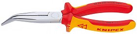 KNIPEX - kleště s půlkulatými čelistmi 200 mm zahnuté, potah…